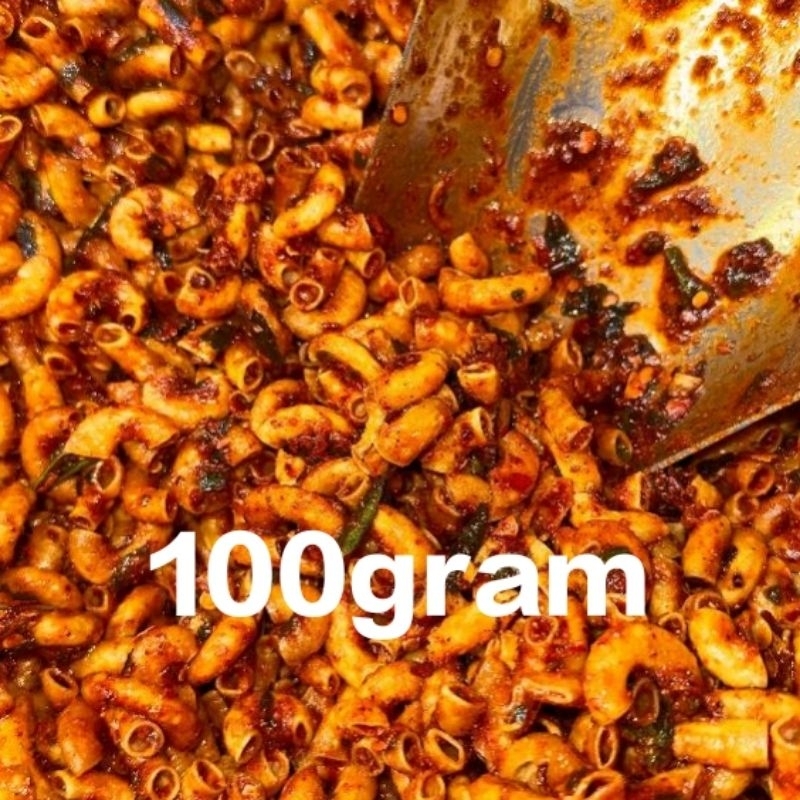 

kerupuk makaroni/bumbu basreng/pedas daun jeruk