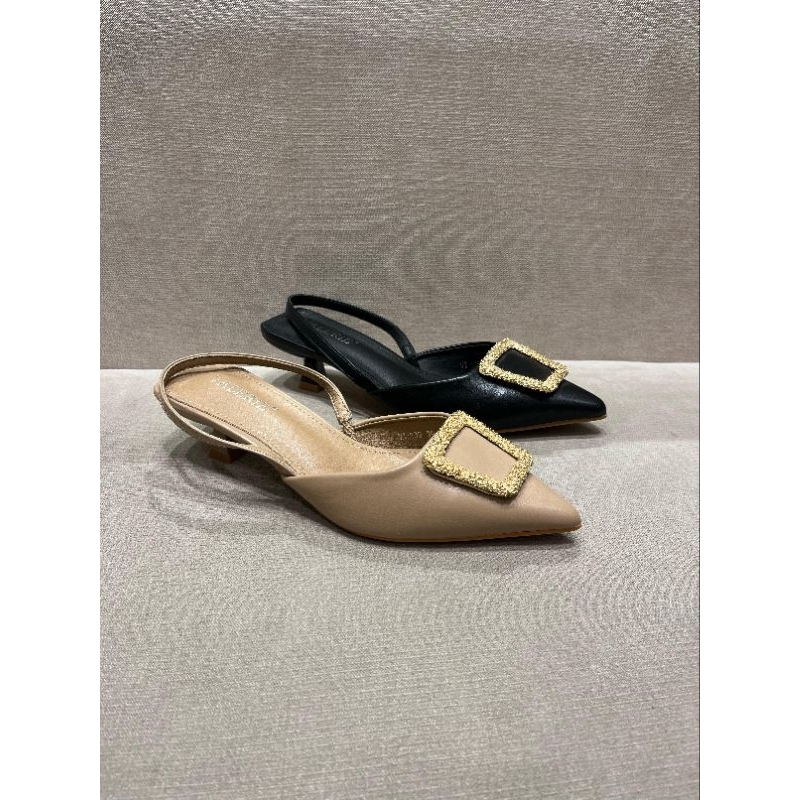 VALERIE Sepatu Heels Tali Belakang VI-139 Bahan Dove Size 36-40