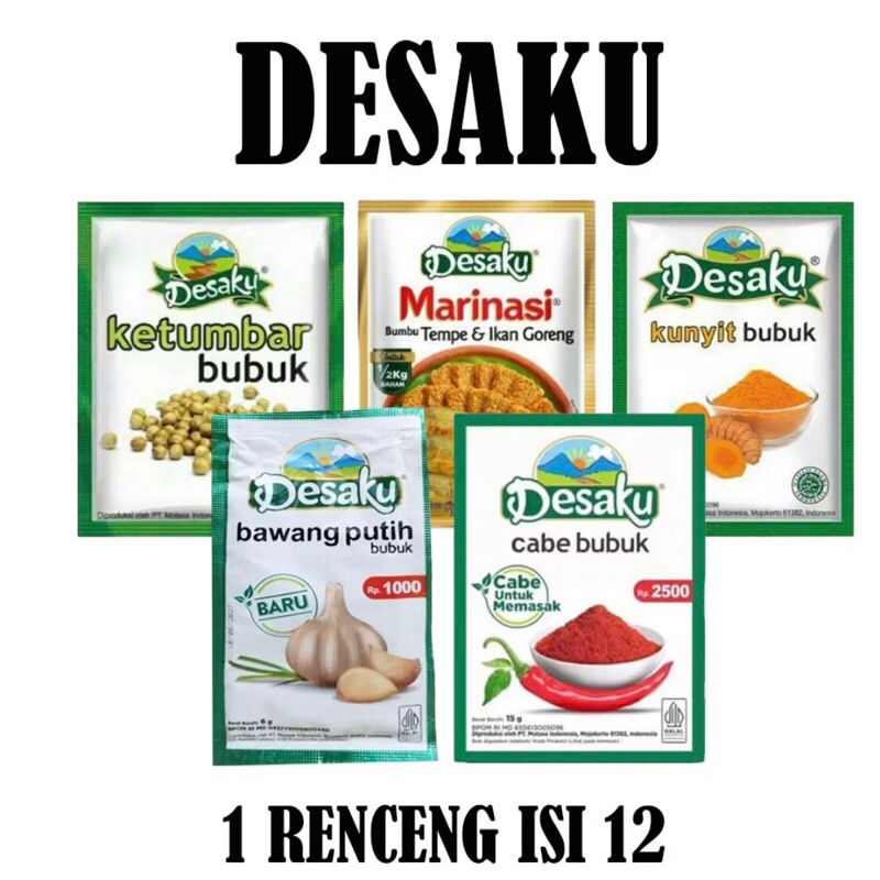

Desaku 1 Renteng 12pcs Ketumbar, Bawang Putih, Marinasi, Kunyit