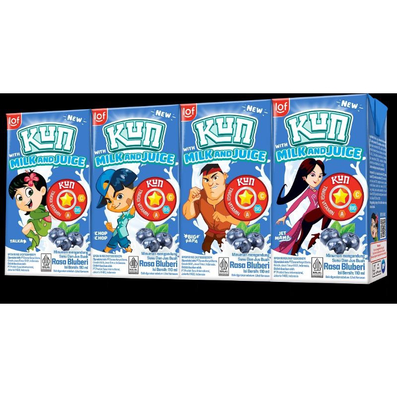 

Susu KUN lof milk and juice rasa Blueberry 110ml