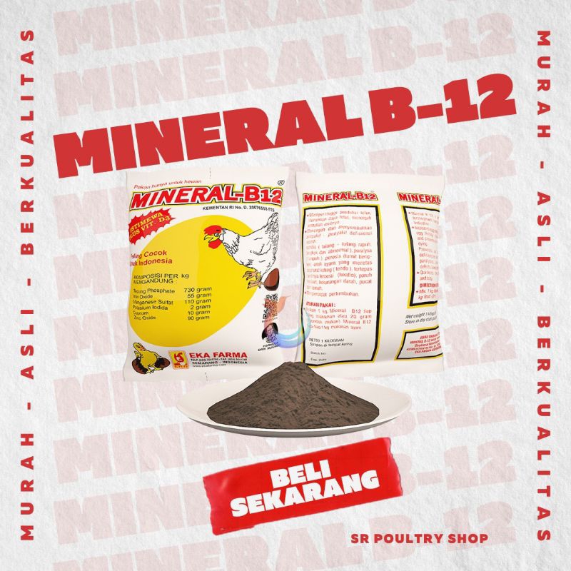 MINERAL B12 B-12 EKA FARMA 1KG VITAMIN MINERAL AYAM PETELUR