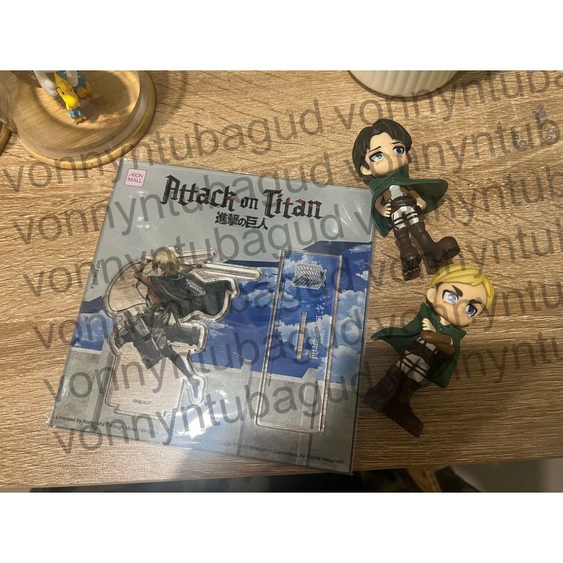 attack on Titan aeon mall standee acrylic Armin arlert Levi ackerman Erwin smith blind box figure