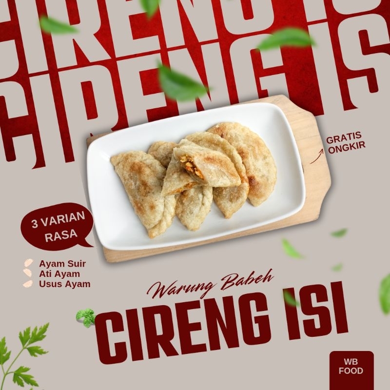 

Cireng Isi Ayam suwir pedas, Frozen food isian full,Satu pack isi 5 pcs.
