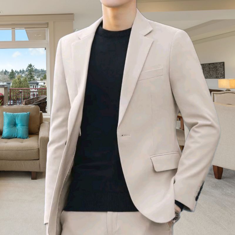 JAS BLAZER FORMAL PRIA SLIM FIT HITAM CASUAL SANTAI