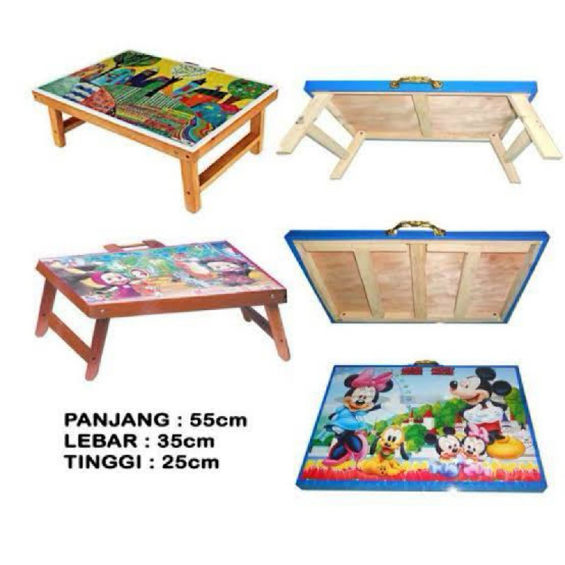 Meja Belajar Lipat Kayu Anak Anak