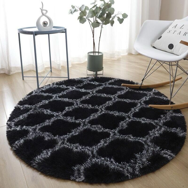 Karpet Bulu Bulat / Karpet Bulu Rasfur Karpet Mini  / Karpet Bulat
