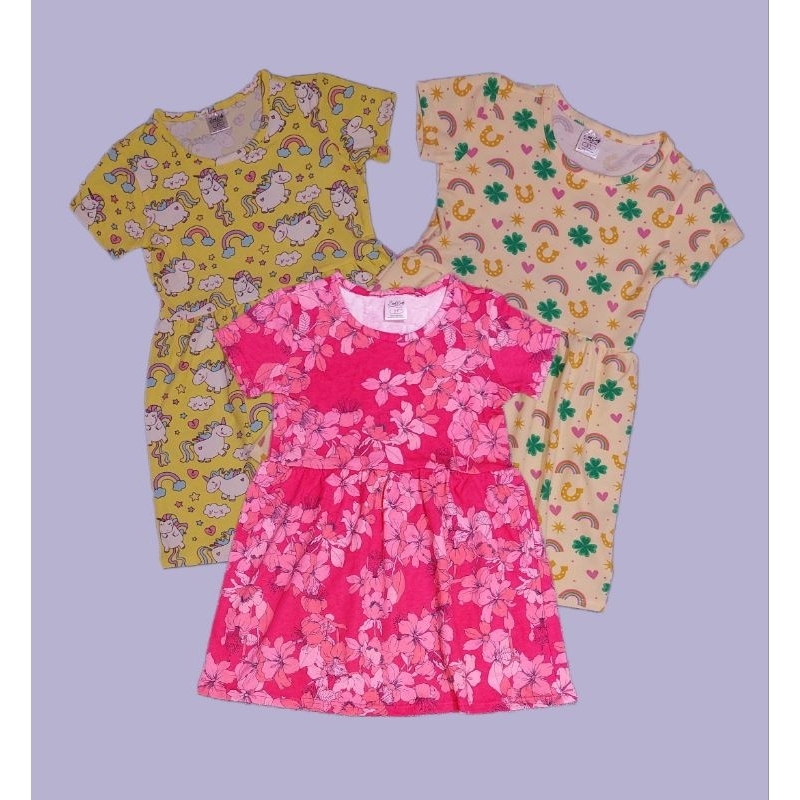 ZK Dress anak cewek perempuan lucu by Zad Kids bahan katun ori / knit / baby terry usia 1-8 tahun mo