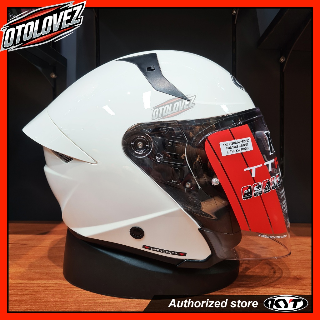 HELM KYT TTR JET SOLID WHITE EQRS SYSTEM