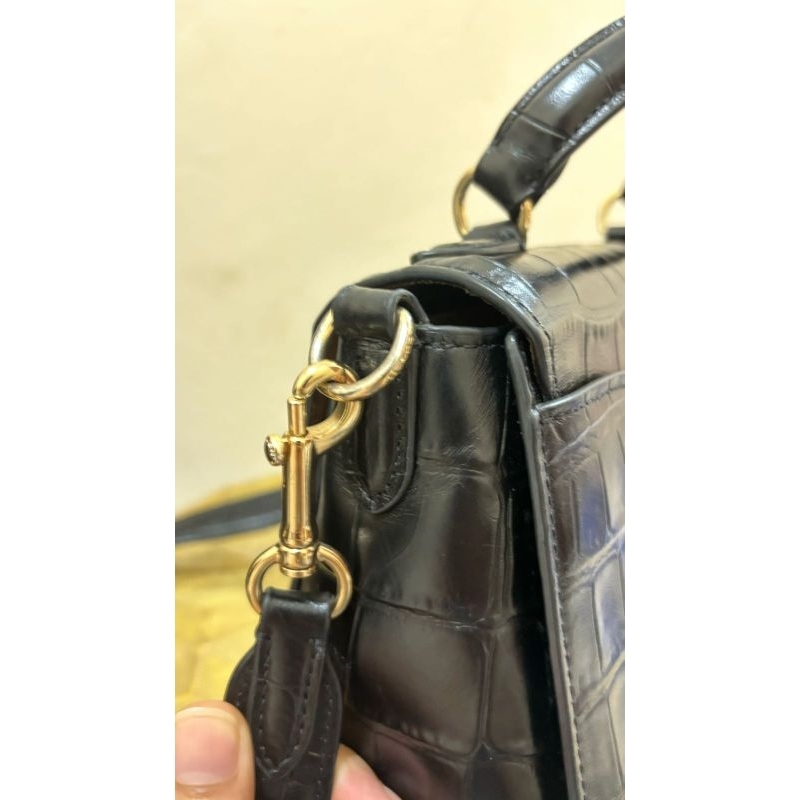 Tas Handbag Coach Croco warna hitam