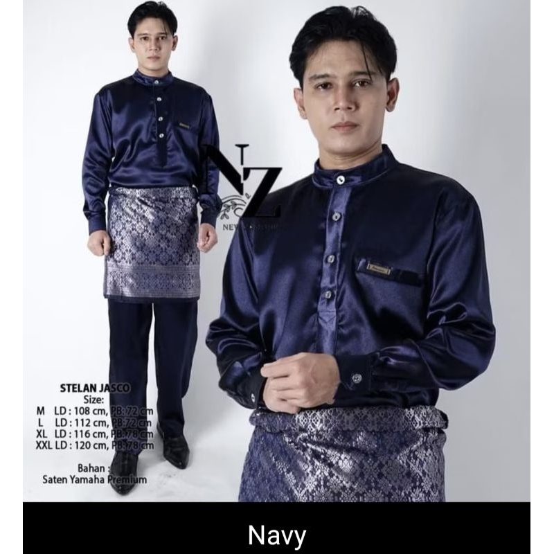 SETELAN BAJU KURUNG MELAYU PRIA BAHAN TAFFETA BRIDAL+RUMPAK SONGKET SIZE M-XXL
