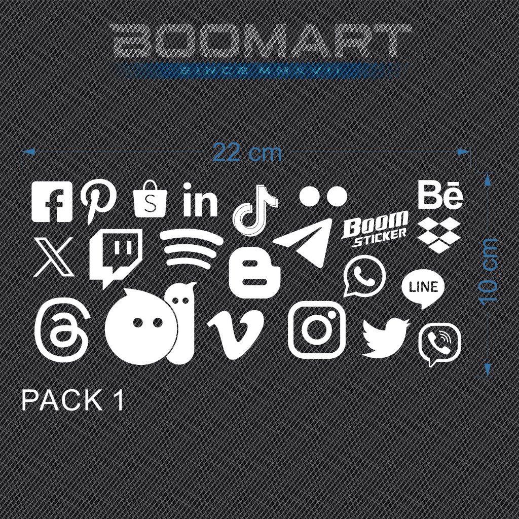 

STICKER PACK APLIKASI LOGO MEDIA SOSIAL CETAK UV TINTA PUTIH