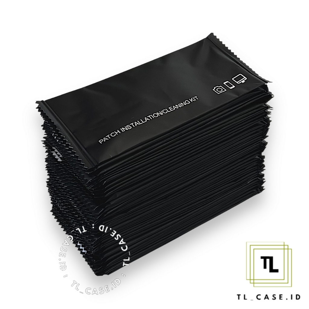 1 PACK 50 SET -  3 IN 1 Tissue Pembersih Layar Kaca Hp [ tisu Alcohol , Kain Lap Microfiber , Stiker