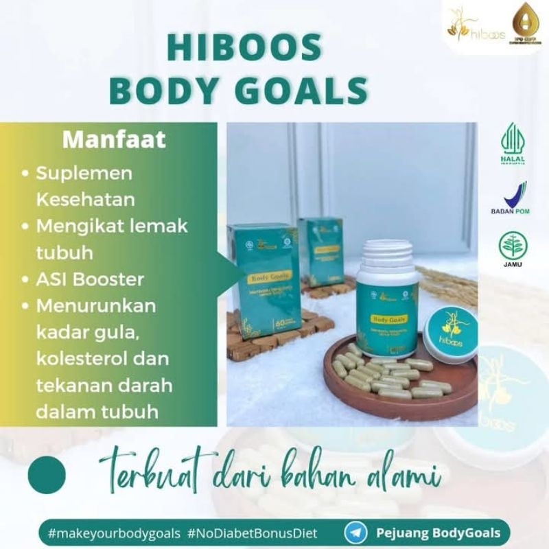 HIBOOS BODY GOALS DGASS pelangsing alami isi 60caps