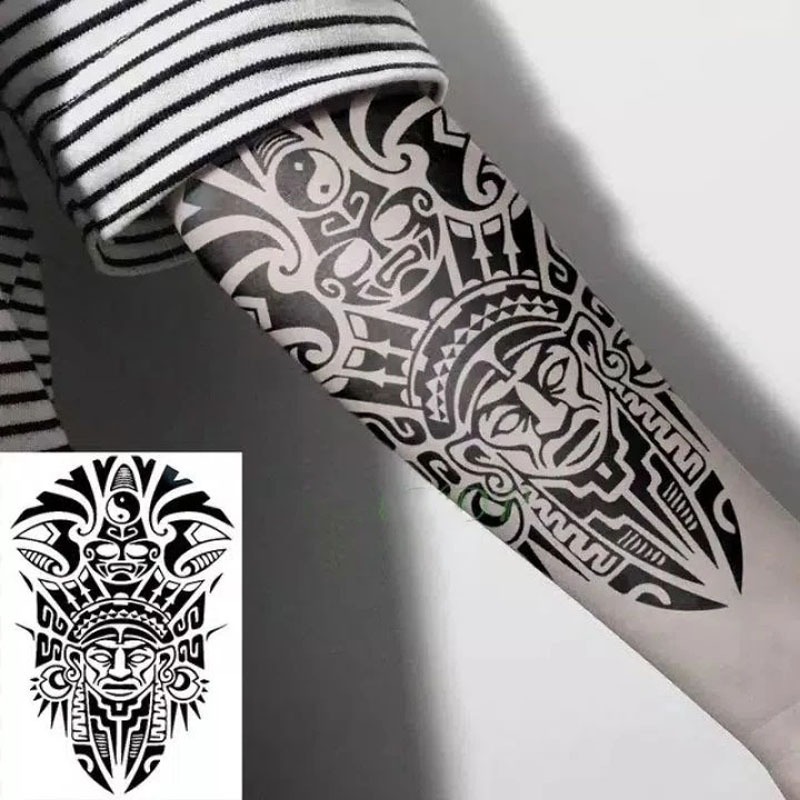 Tatto Temporary J519 Mesir orang Eskimo DAYAK ukuran 21x15 Tato Basic tahan 1-4 hari