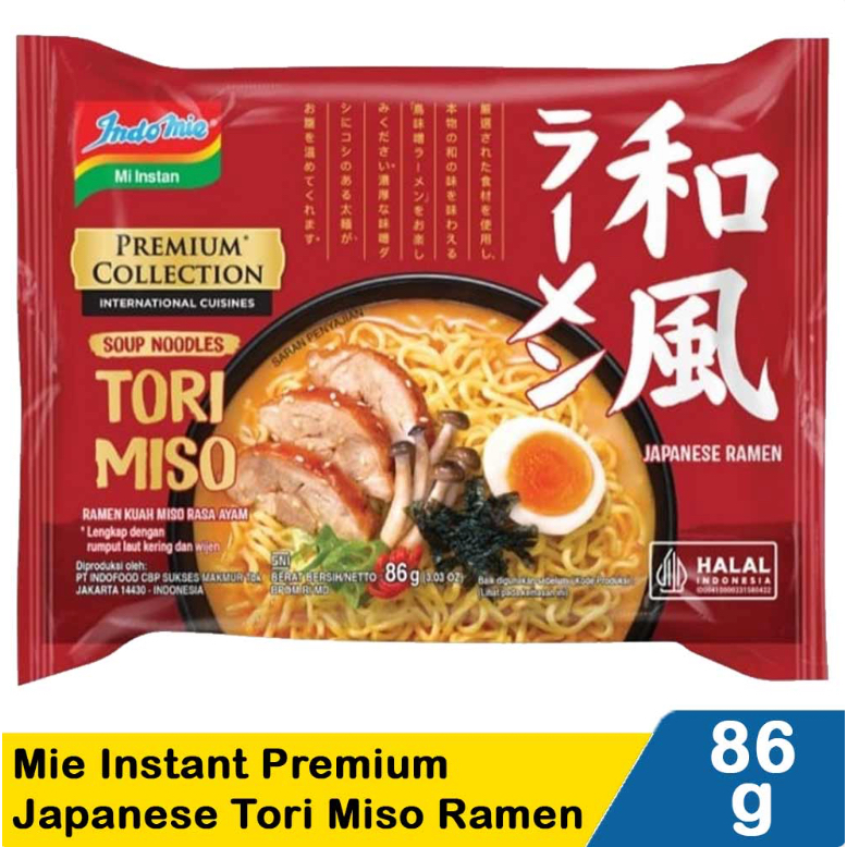 

Indomie Mie Instant Premium Japanese Tori Miso Ramen 86 Gram