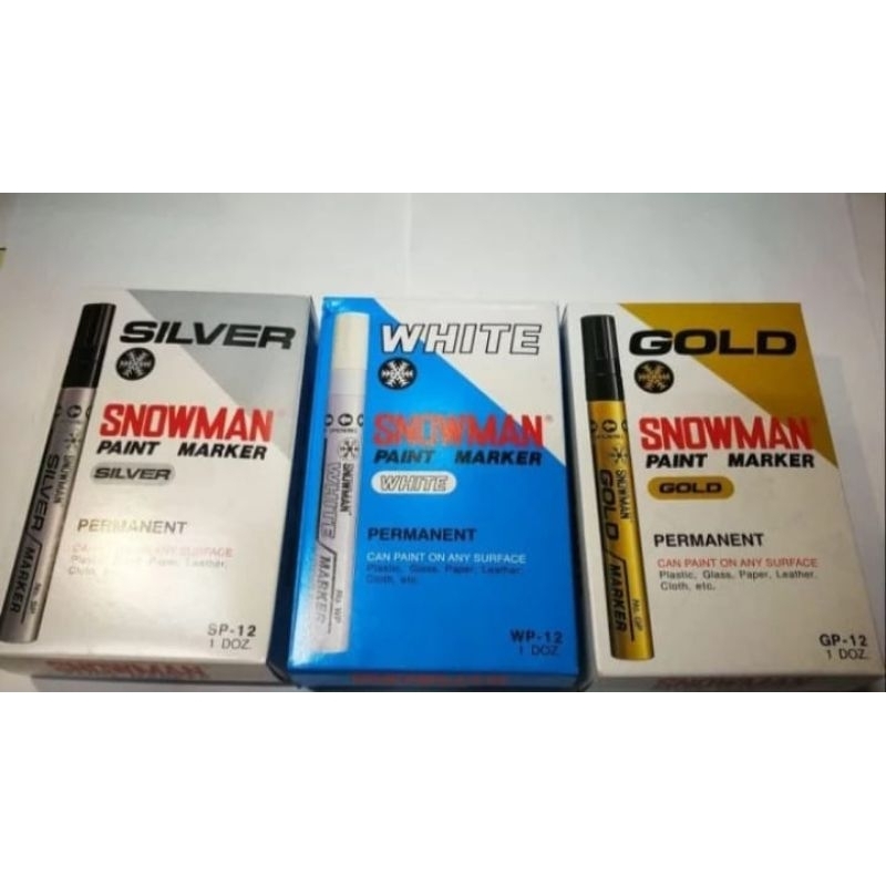 

Snowman Paint Marker White WP-12 / Paint Marker Gold GP-12 /Paint Marker Silver - Doz isi 12 pcs.