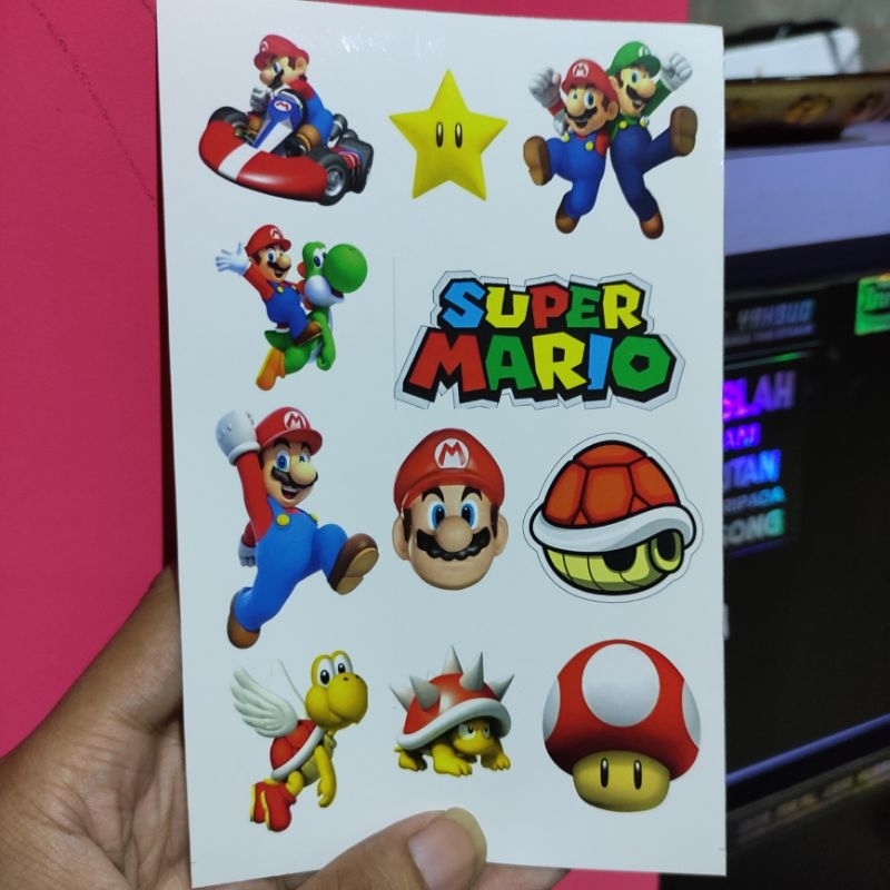 

Sticker Super Mario 1 lembar ukuran A6