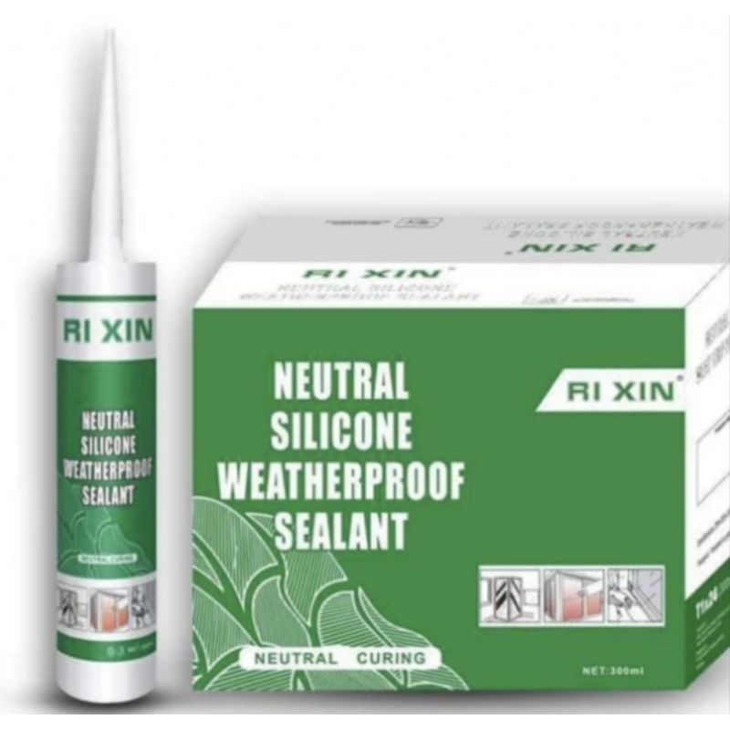 Lem Sealant Silicone Netral Murah/Lem Alumunium murah 300 ml/ Lem Kaca Netral/RIXIN SILICONE SEALANT