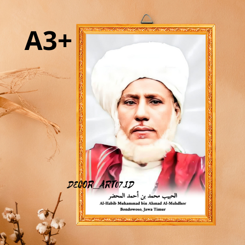 Foto Poster Habib Muhammad bin Ahmad Al-Muhdhor Bondowoso Ulama Wall Decor Kayu Frame