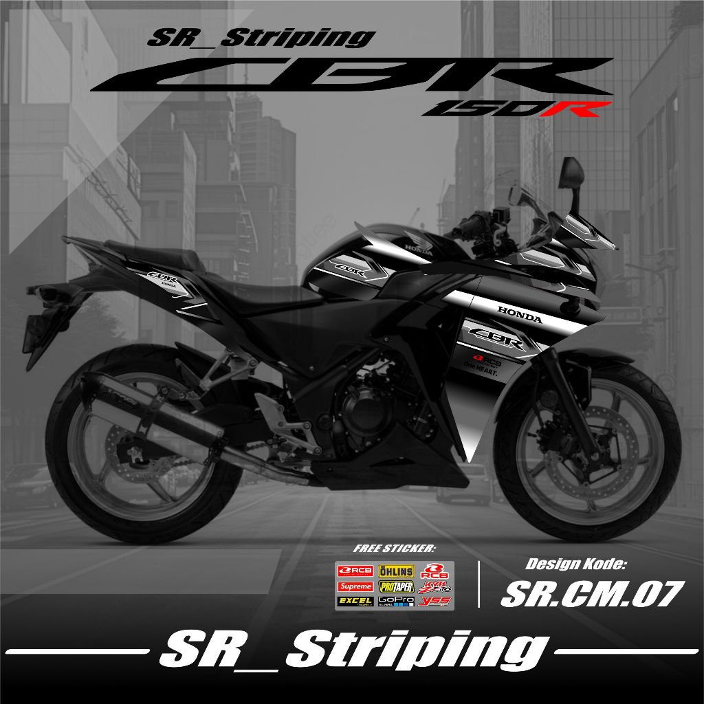 Striping CBR 150R CBU Thailand Variasi - Sticker Stiker Variasi Motor CBR CBU Thailand Desain Grafis