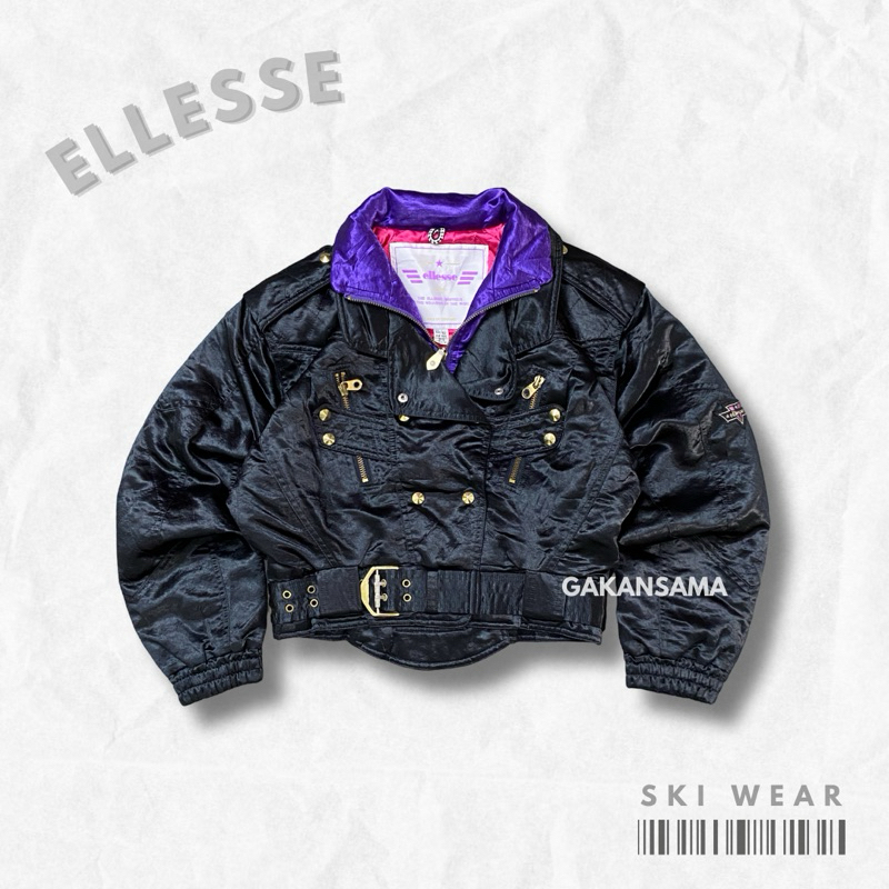 JAKET ELLESSE VINTAGE CROP RACING HITAM