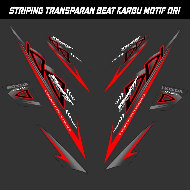 STRIPING STIKER TRANSPARAN UV BEAT KARBU MOTIF ORI 2011/2012