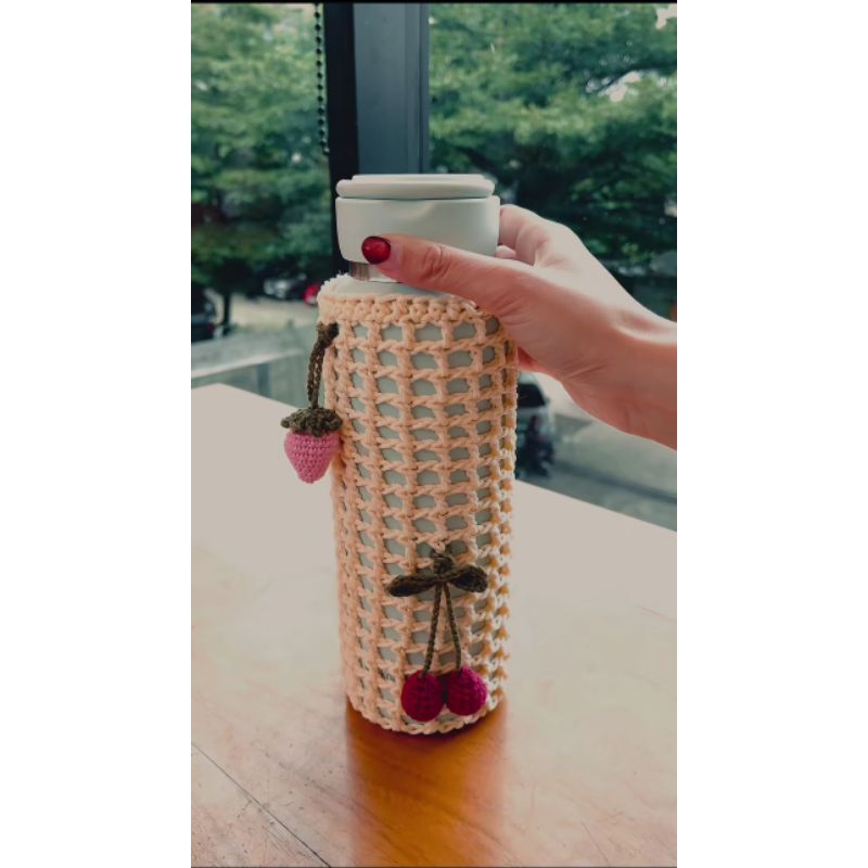 cover tumbler rajut tas botol rajut