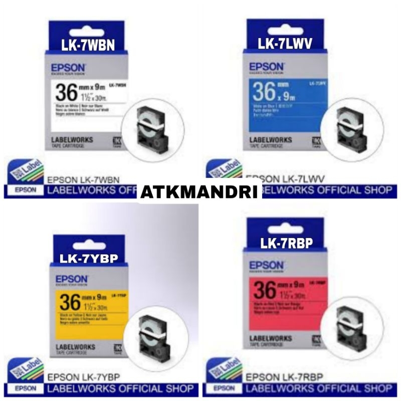 

EPSON LABEL LK-7YBP BLACK ON YELLOW 36MM ORIGINAL