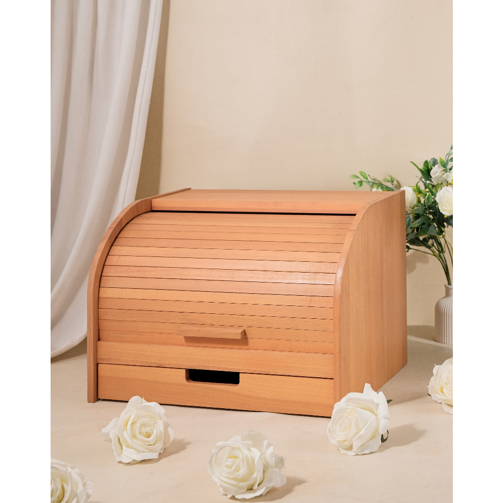 Syafa Dstore Ava Bread Box - Kotak Kayu Storage Aesthetic