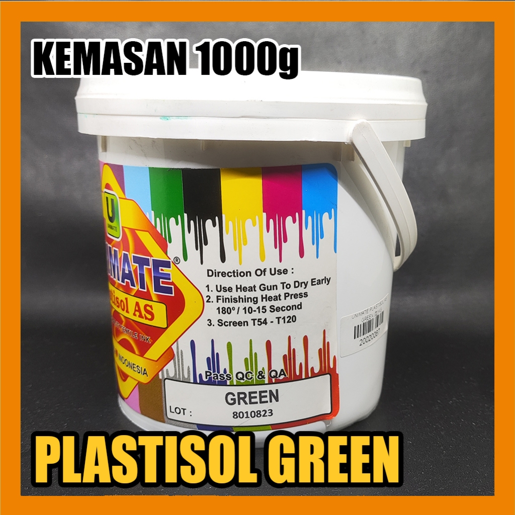 

Tinta Sablon Kaos Plastisol AS Warna Green 1000g