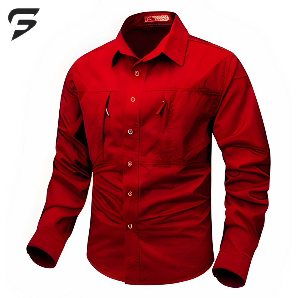 Kemeja Tactical Merah Lengan Panjang / Kemeja Tactical Pria / Kemeja Tactical Lengan Panjang / Kemej