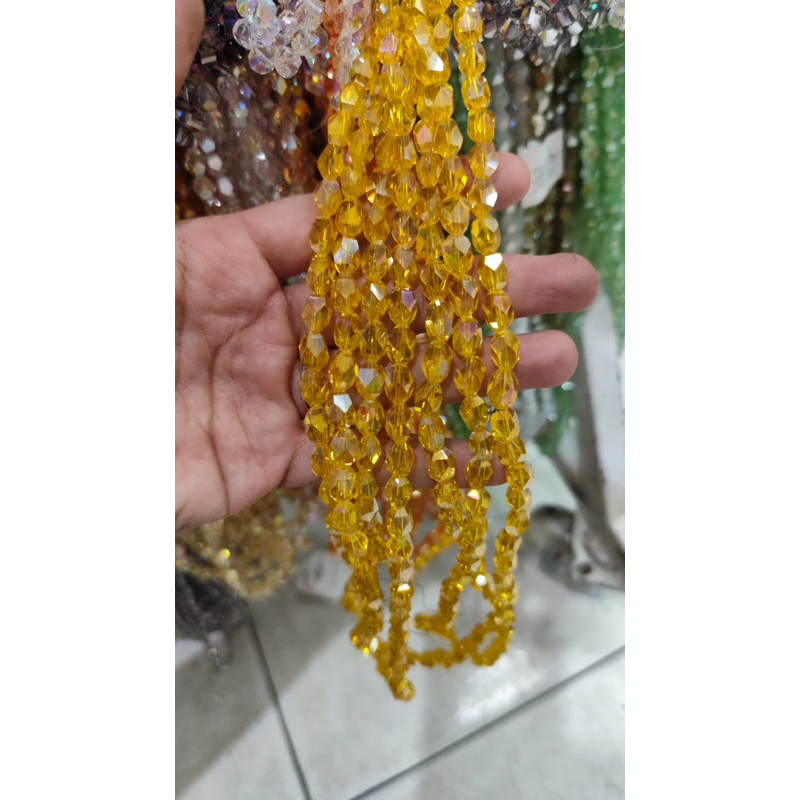 (70 butir)Kristal Pear 8mm Grade AAA-Kristal lonjong -Gelang kristal Gelang manik- gelang monte