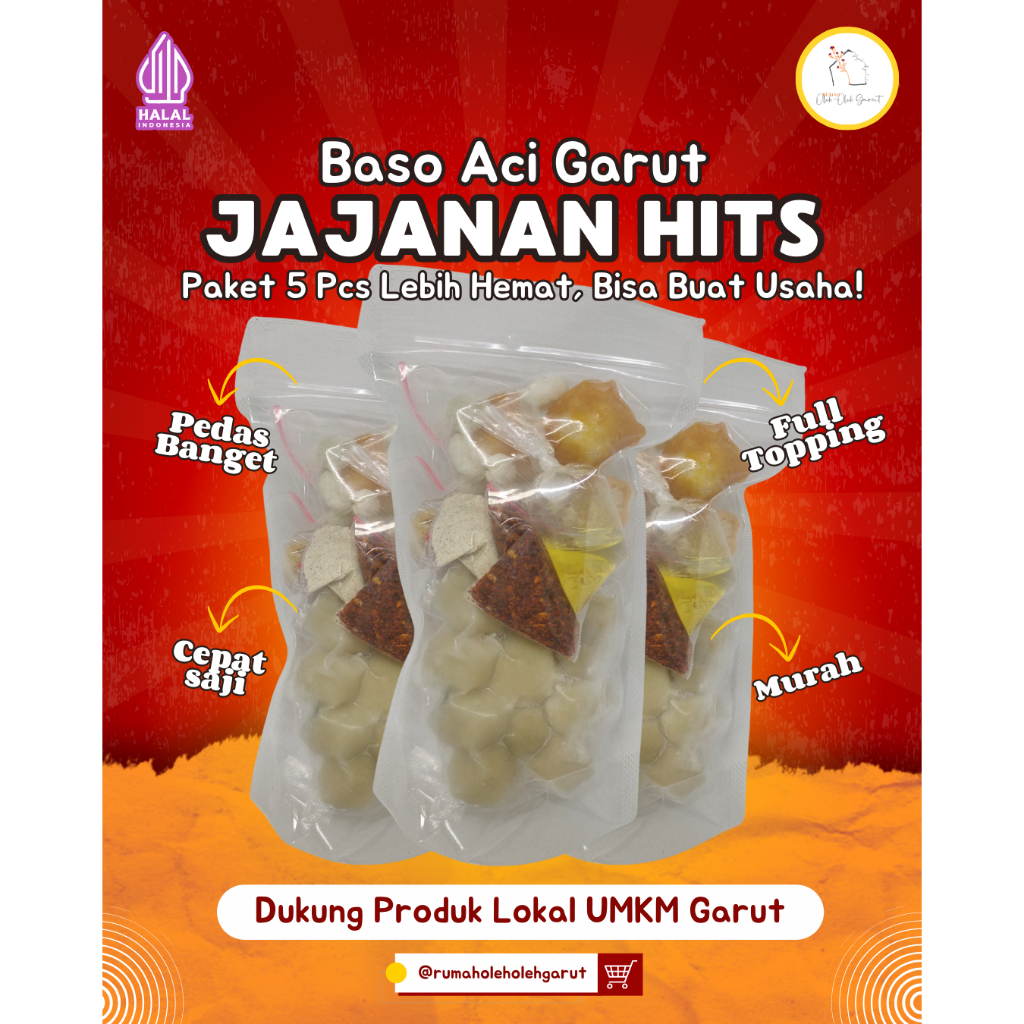 

Baso Aci Garut original/isi ayam/gajih/sinti/abon/ Baso Aci Murah enak viral/ Baso Aci Instan Pedas Komplit / Baso Aci Kuah Pedas / Cemilan Viral