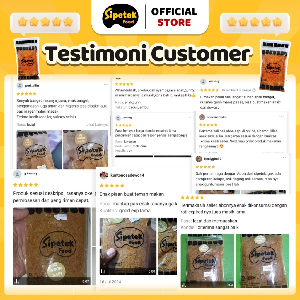 

RB Serba Abon Ikan Tuna, Ayam, Sapi Original Kemasan Toples Sipetek Food