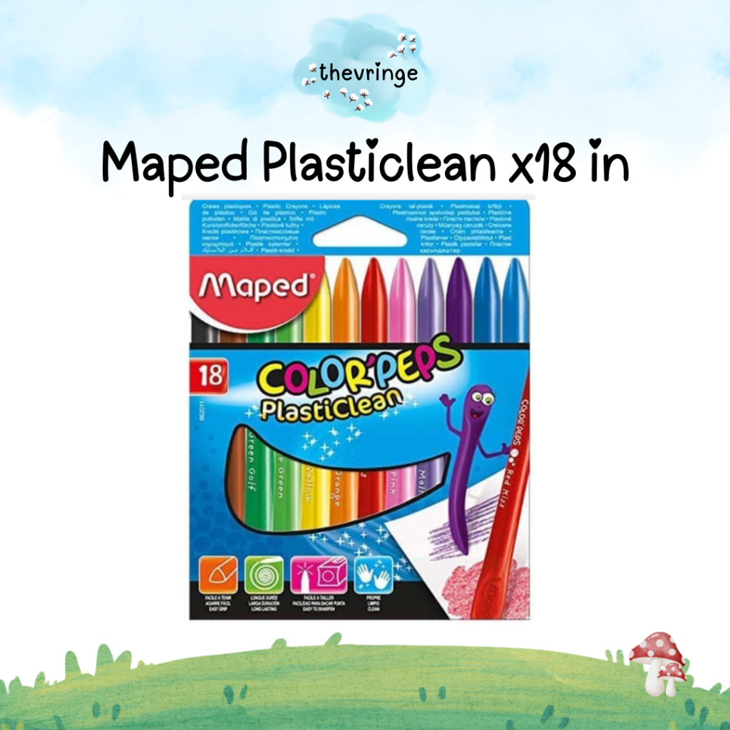 

Maped Plasticlean Colorpeps Plastic Crayon 18 warna