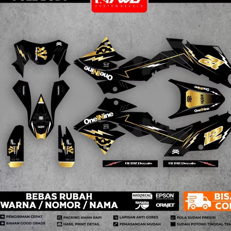 Ms Decal Dtracker Hitam Emas Minimalis Keren - Decal Variasi Klx Dtracker Custom