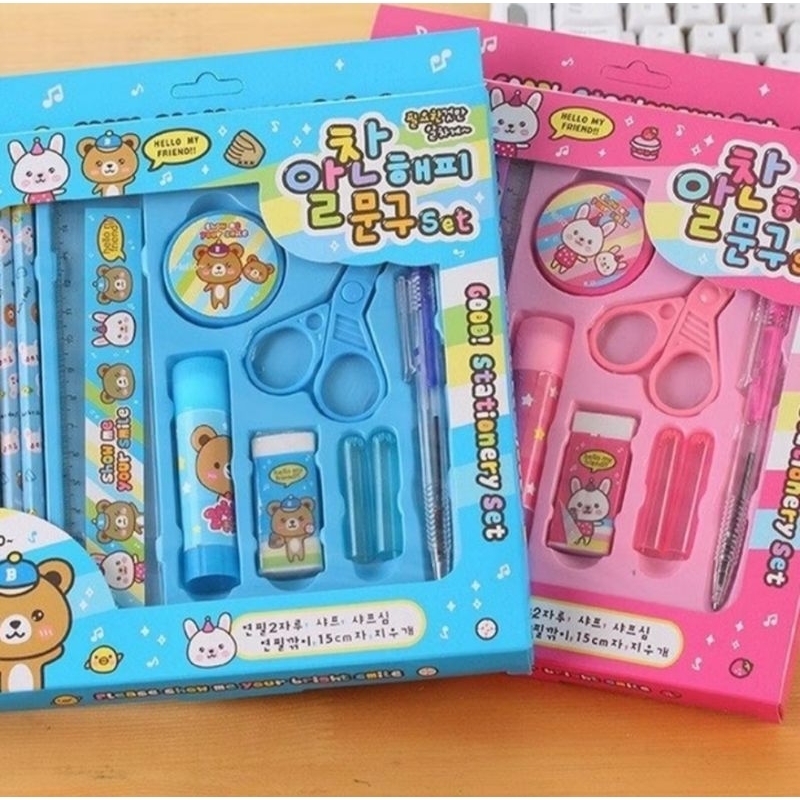 

Paket Alat Tulis Set 8 in 1 Stationary Set Study Set Anak Karakter