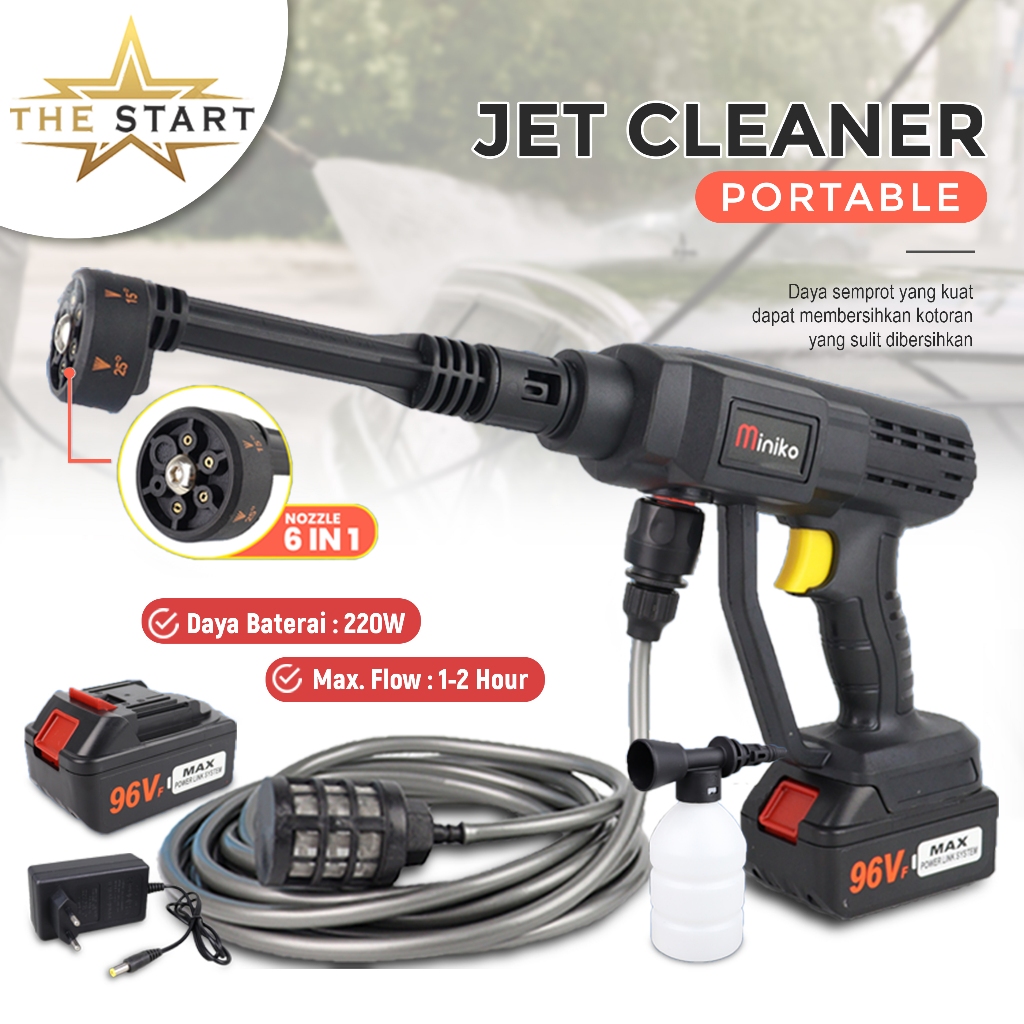 Cordless Jet Cleaner Alat Cuci Motor Mobil Miniko 96 volt new