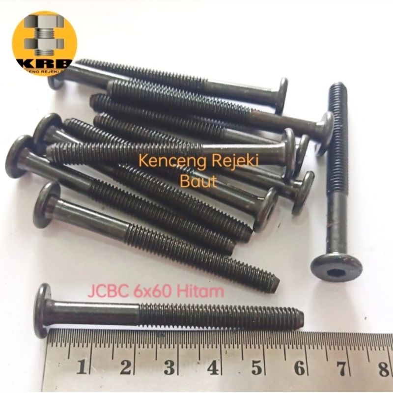 Baut JCBC M6x60 Hitam / Baut Furniture / Baut Speaker 6 cm