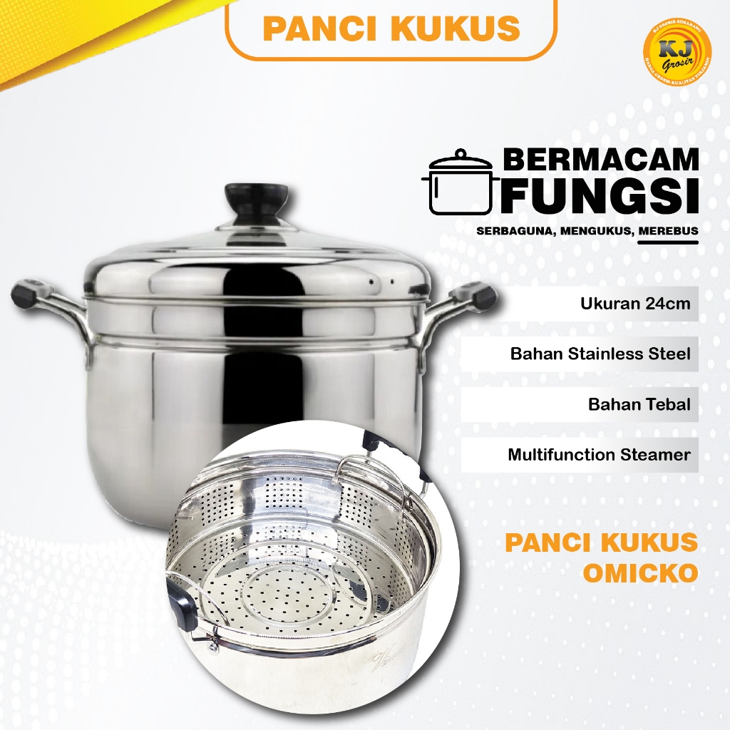 PANCI KUKUS SERBAGUNA MERK OMICKO 24cm / PANCI MURAH BERKUALITAS / PANCI KUKUS MURAH / PANCI OMICKO 