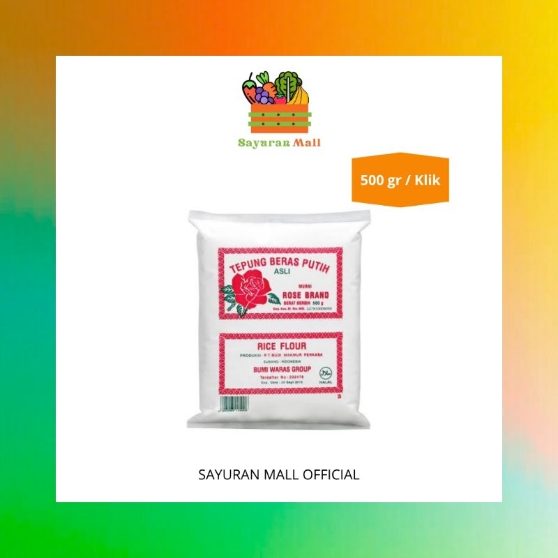 

500gr Tepung Beras Putih Rosebrand | Bahan Kue | SAYURANMALL