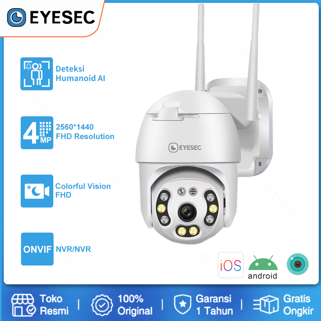 EYESEC CCTV Wifi Outdoor 5MP IP Kamera Waterproof IP67 Kamera CCTV Pengintai IP Camera CCTV WiFi HP
