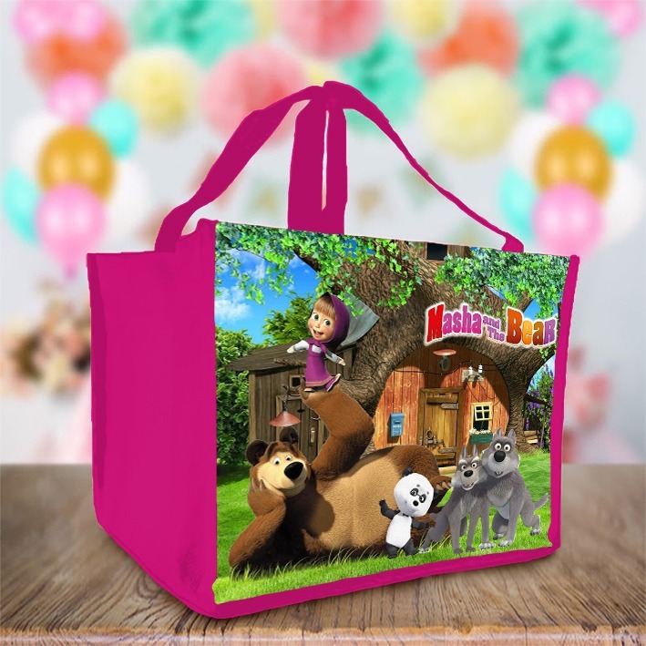 

Tas Souvenir Ultah Gambar Masha and the Bear 02 Goodie Bag Cute Anak