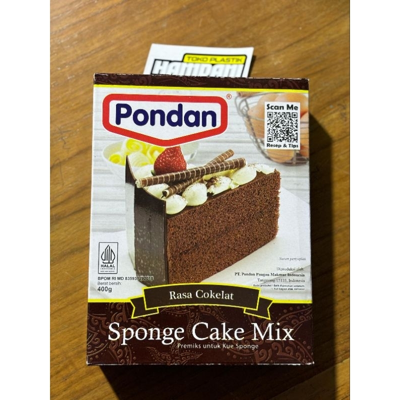

PONDAN SPONGE CAKE MIX RASA COKLAT, VANILA, DAN PANDAN KEMASAN 400g