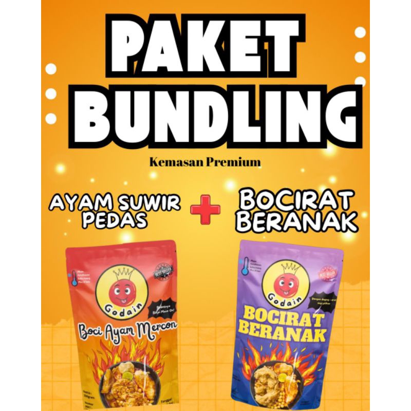 

BOCI GODAIN - PAKET BUNDLING {{ Boci Ayam Suwir Pedas + Bocirat Beranak }} - Boci Instan