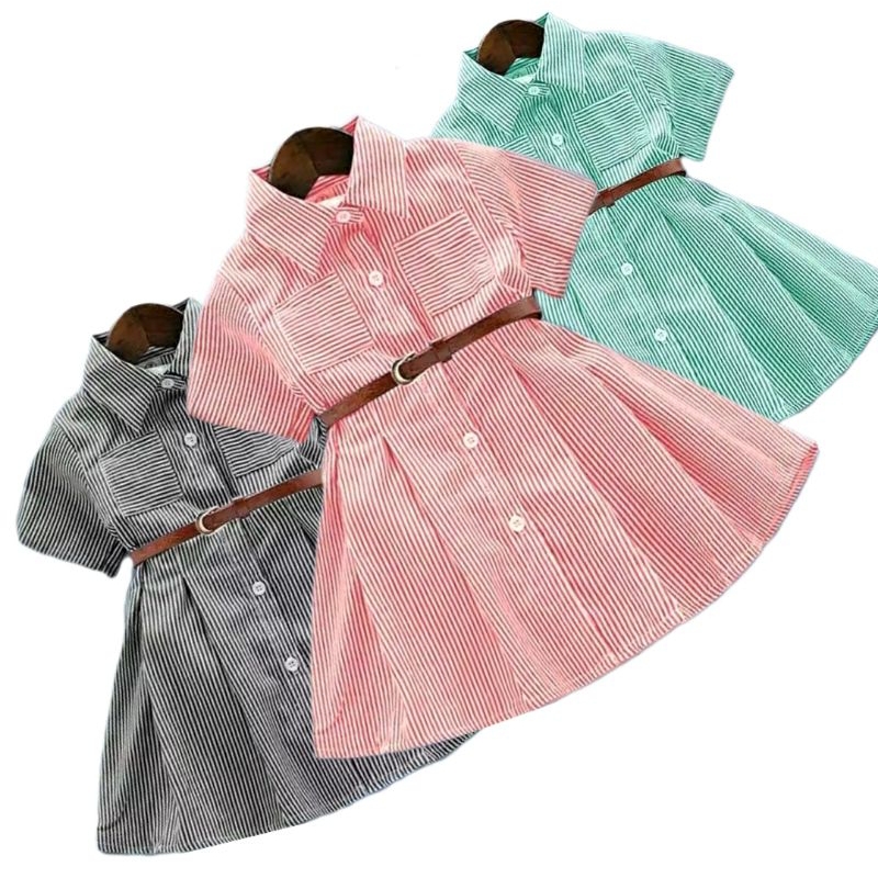 RB DRES ANAK PEREMPUAN OUTFIT KOREA USIA 1-8 TAHUN BAJU KEMEJA ANAK PEREMPUAN