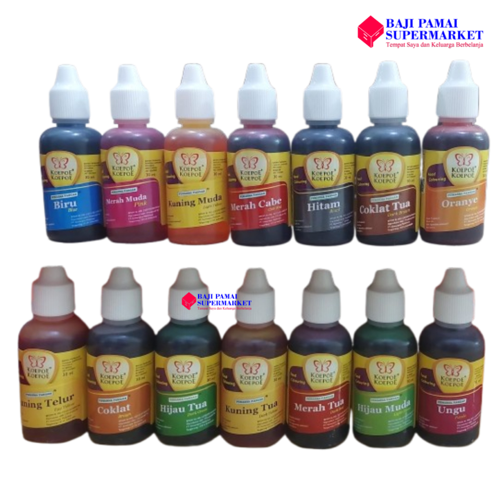 

Koepoe-Koepoe Pewarna Makanan 30 ml All Variant Pewarna Pangan