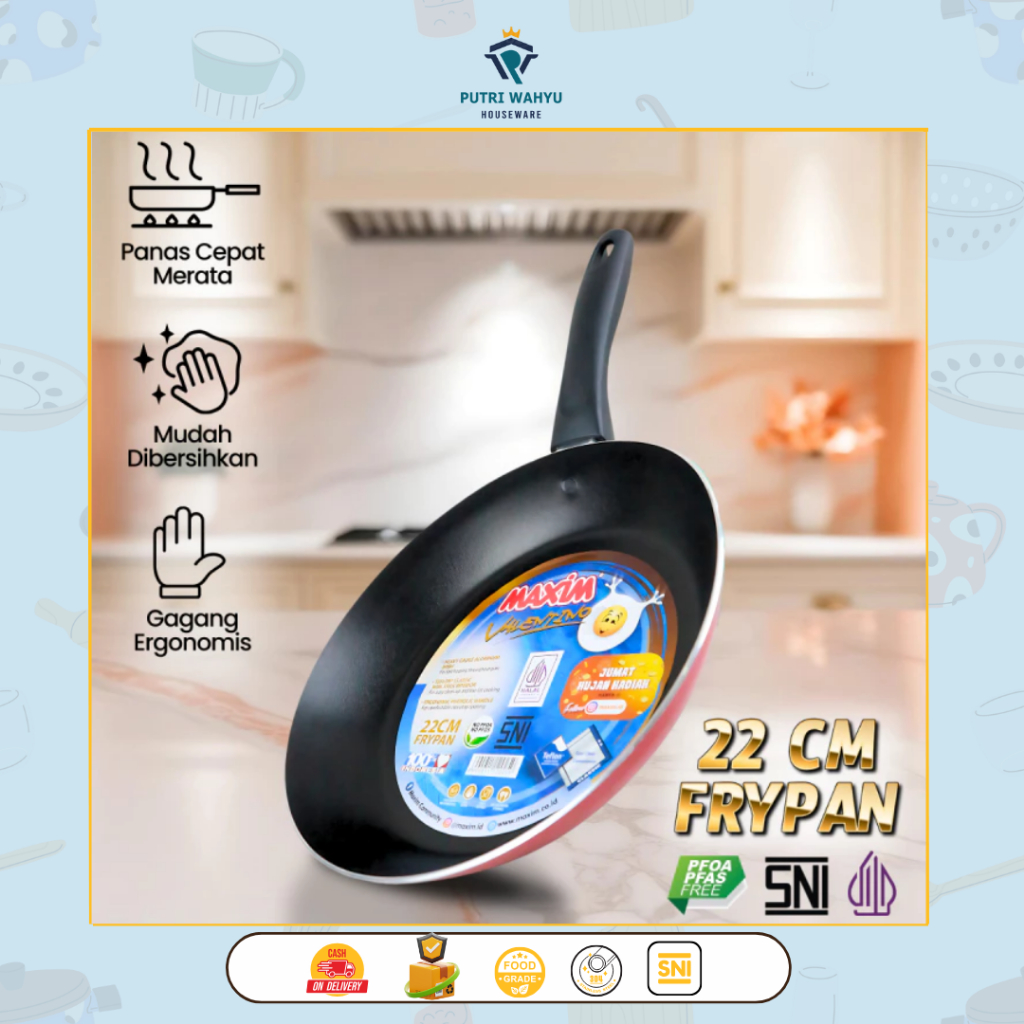 Teflon Maxim Wajan Teflon MAXIM VALENTINO  Diameter 12 18 20 24 CM