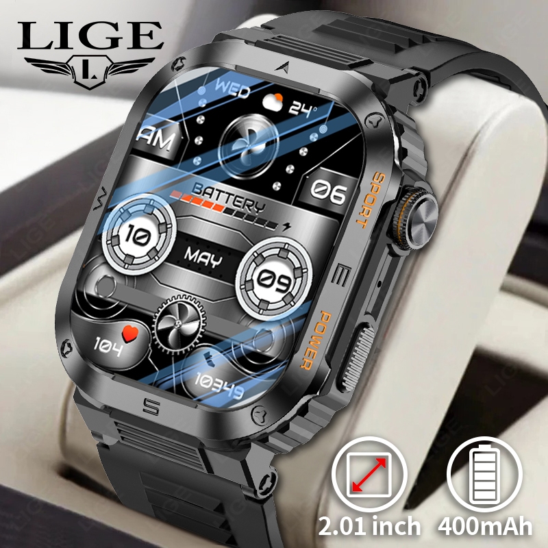 ORIGINAL LIGE JAM TANGAN PINTAR PRIA ASLI PANGGILAN BLUETOOTH OLAHRAGA JAM TANGAN PINTAR DAYA TAHAN