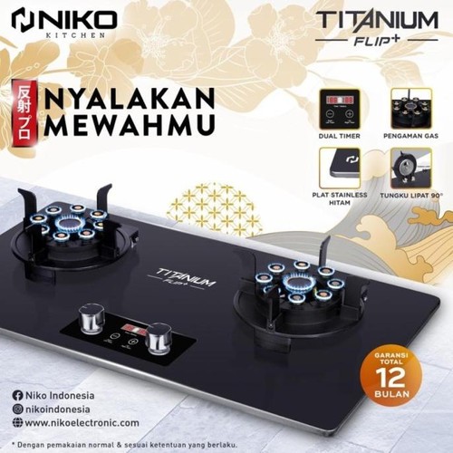 Kompor Tanam NIKO KOMPOR GAS TANAM 2 TUNGKU & LIPAT TITANIUM FLIP PLUS